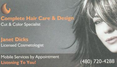 Complete Hair Care Business Card