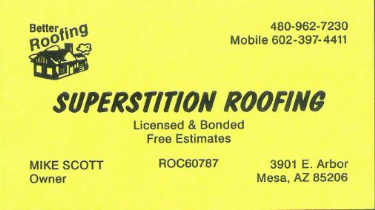 Superstition Roofing Business Card